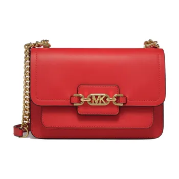MICHAEL KORS Heather Cow Leather Crossbody Bag, Shoulder Bag Women's Red