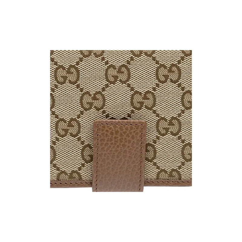 GUCCI Canvas With Leather Wallet Coin Purse Medium Size Women's Brown-3