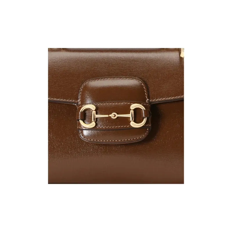GUCCI Horsebit 1955 Leather Shoulder Bag Crossbody Bag Handbag Mini Women's Light Brown-8