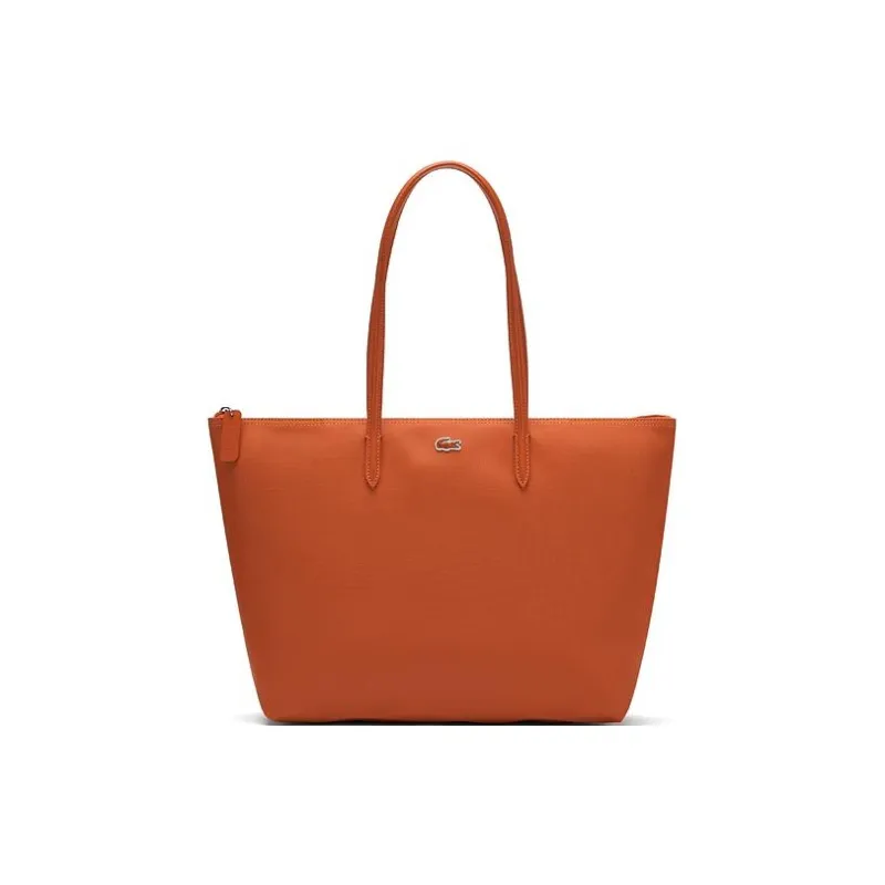 LACOSTE PVC Tote Bag Shopping Bag Shoulder Bags Large Size Women's Bright Orange-0