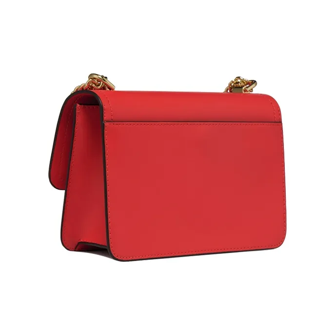 MICHAEL KORS Heather Cow Leather Crossbody Bag, Shoulder Bag Women's Red-1