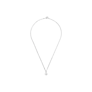 MIKIMOTO Pearl Necklaces Unisex Silver