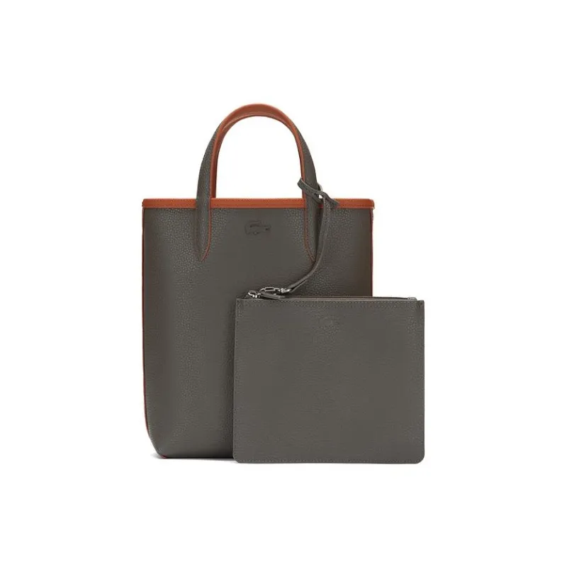 LACOSTE Handbags Red Tea Brown & Dark Cloud Black-3