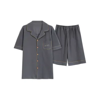 The Story Of The Flower Season Pajama Set Men's Dark Gray