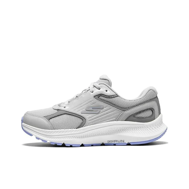 Skechers Anti Slip Wear Resistant Low Top Running Shoes Women's Gray Purple-0