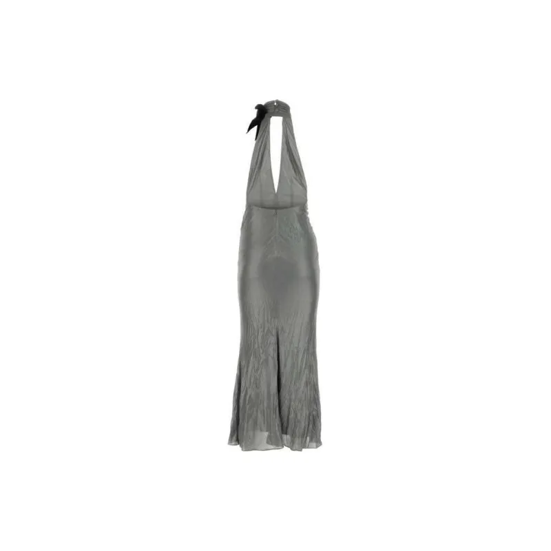 Alessandra Rich Halterneck Open-Back Maxi Dress-1