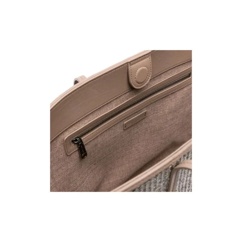 Brunello Cucinelli Metallic Raffia Tote Bag-3