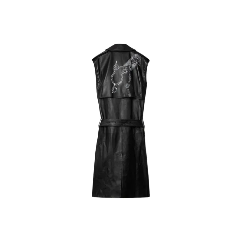 Burberry Leather Trench Coat-1