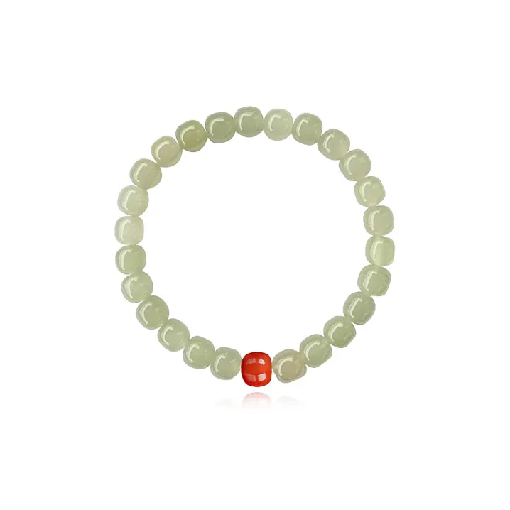 Fuxin Hetian Jade Bracelets Women's Pale Greenish White Jade-0