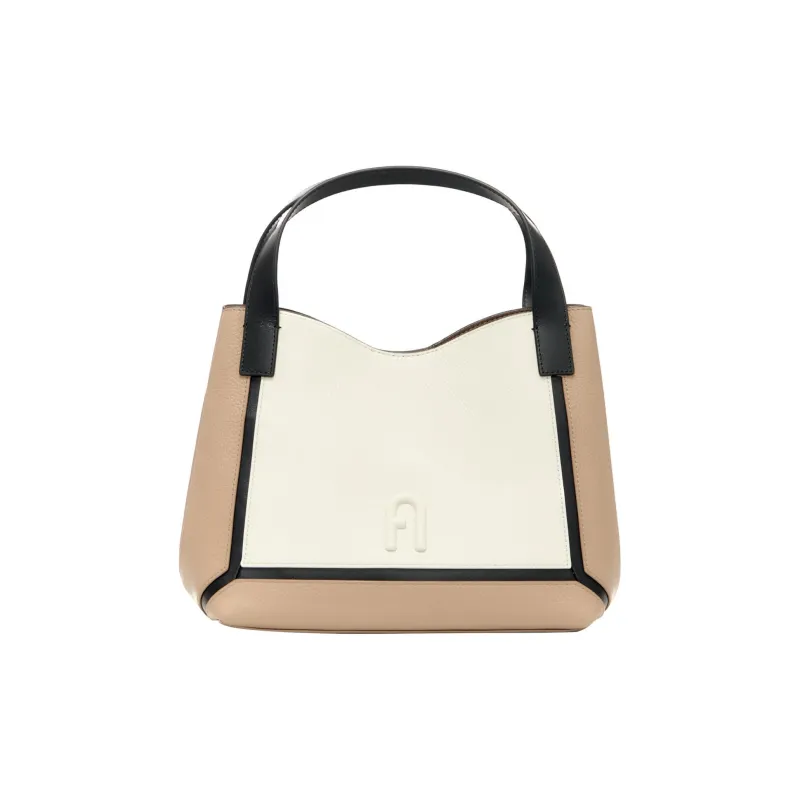 Furla Primula Genuine Leather Shoulder Bag Crossbody Bag Handbag Small Size Women's Cotton Candy & Gray & Black-0