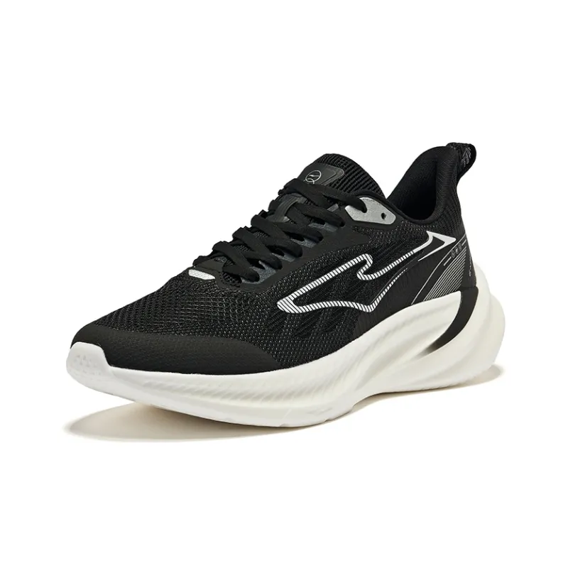 Erke Wind Chase 2.0 V2 Cushioned Wear-Resistant Breathable Low-Top Casual Running Shoes Men's Black White-2
