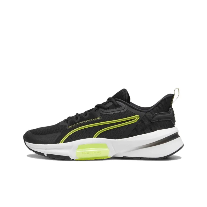 PUMA PWRFrame TR 3 Slip Resistant Low Top Training Shoes Men's Black Green White-0
