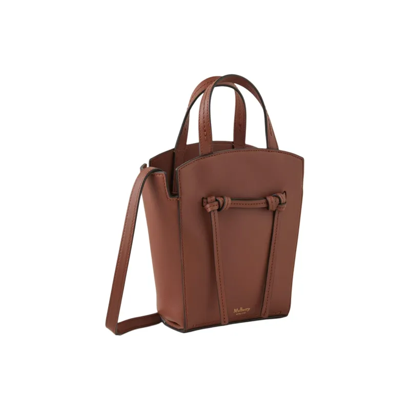 Mulberry Leather Tote Bag, Shopping Bag, Shoulder Bag, Crossbody Bag, Handbag Mini Women's Bright Umber-1