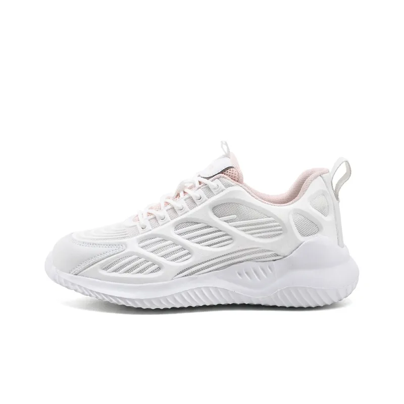 Binary Cushioning, Abrasion Resistant, Breathable, Lightweight Low Top Running Shoes Women's White Pink-0