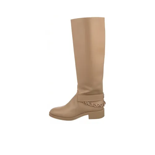 CHANEL Knee-high Boots Women's Beige