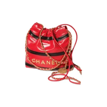CHANEL 22Bag Leather Shoulder Bag Mini Women's Red & Black
