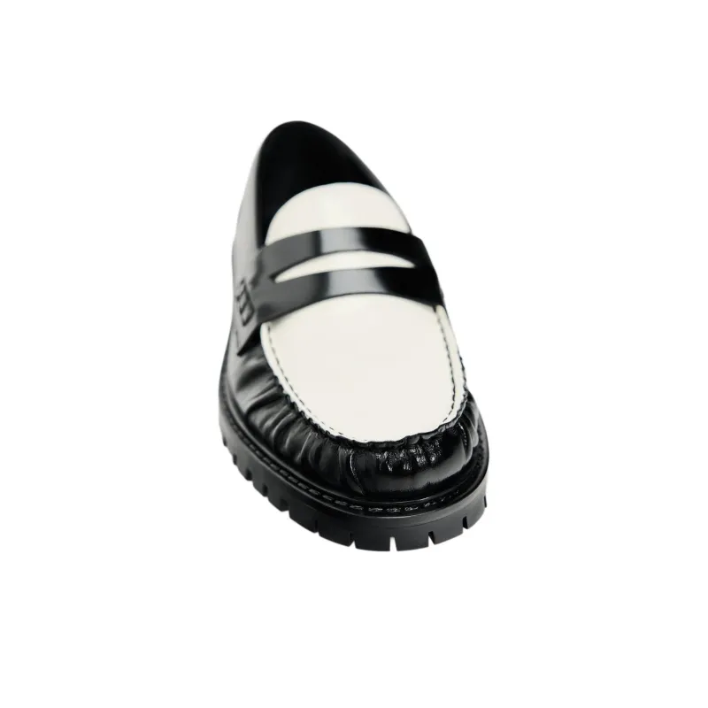 ZARA Loafers Women's Black White-2