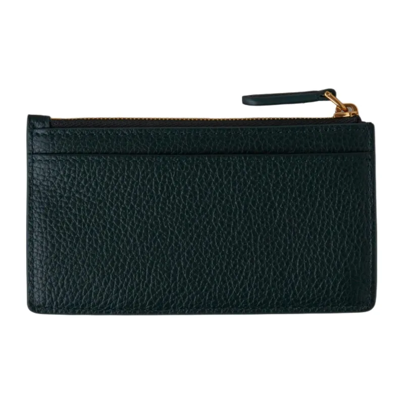 Mulberry Small Grain Leather Card Holder Women's Classic Green-1