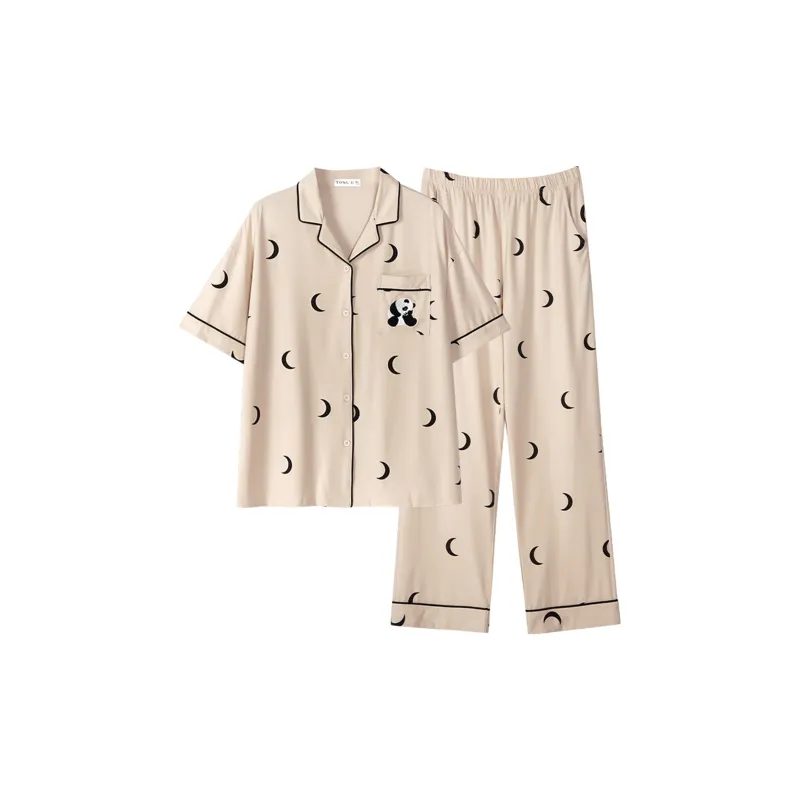 Same Language Pajama Set Women's Apricot Crescent-0