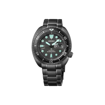 SEIKO Automatic Mechanical Movement Stainless Steel Strap Watch 45mm Unisex Black Dial SBDY127
