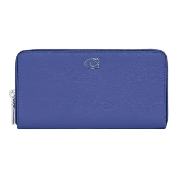 COACH Accordion Wallet Canvas With Leather Wallet Small Size Men's Blueberry