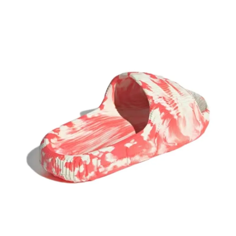Adidas Adilette 22 Slides Ivory Solar Red-3