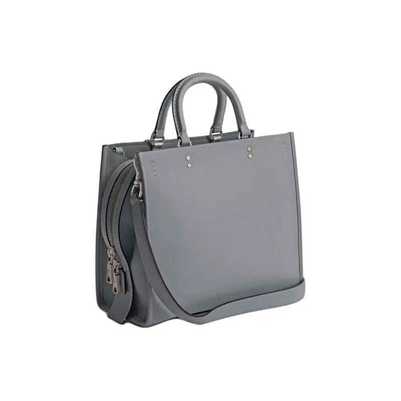 COACH Rogue Glove Tanning Shoulder Bag, Crossbody Bag, Handbag Large Size Women's Silver & Gray Blue-1