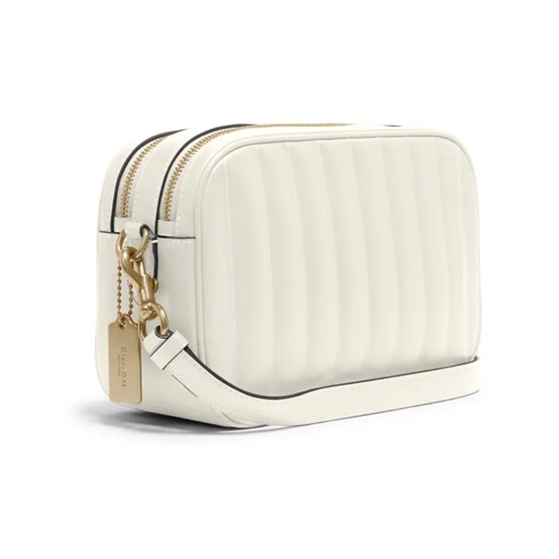 COACH Jes Quilting Leather Camera Bags Shoulder Bag Crossbody Bag Medium Size Women's White-1
