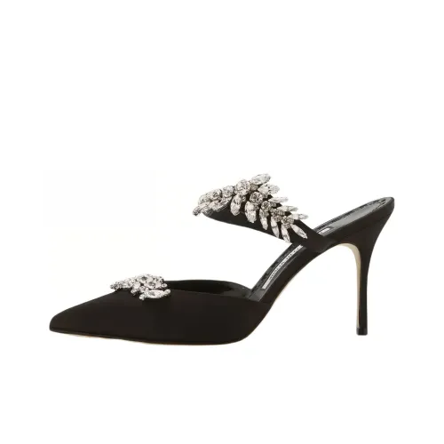 MANOLO BLAHNIK Crystal-embellished Pointed-toe Pumps