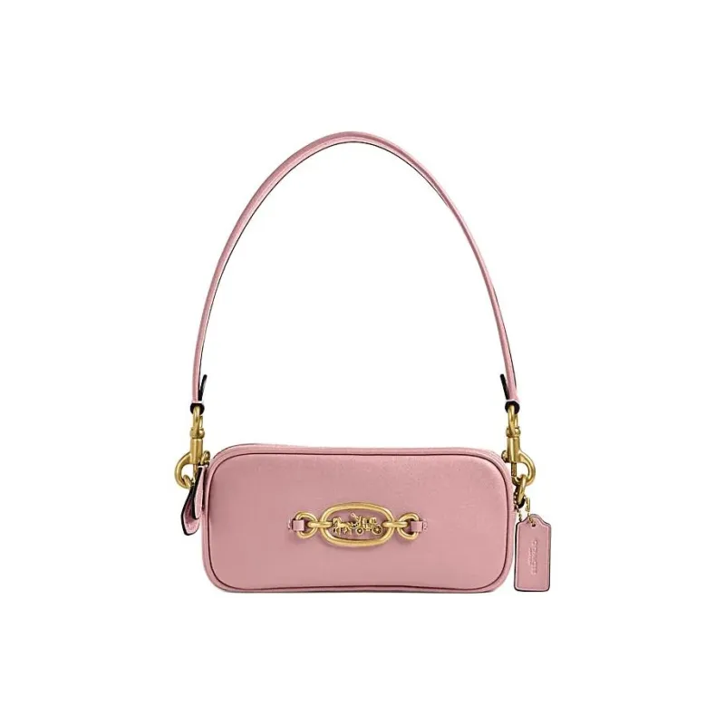 COACH Cow Leather Portable Crossbody Bag Shoulder Bag Small Size Women's Soft Pink-0