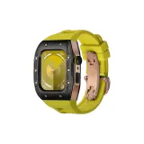 Black Bezel Rose Case, Yellow Strap