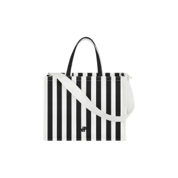 Patou Large Jp Striped Canvas Tote Bag