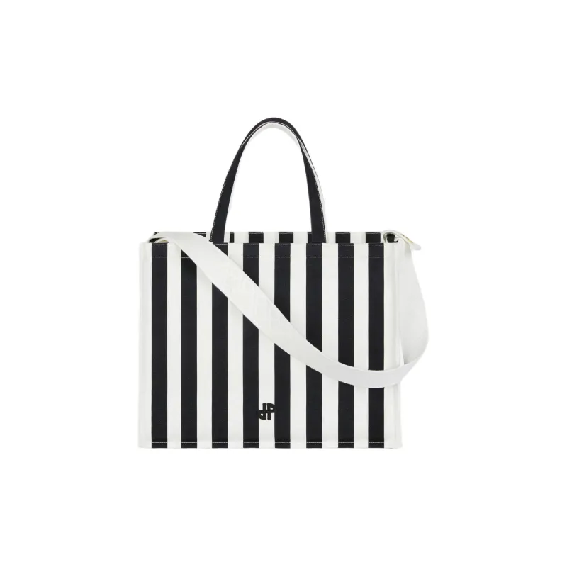 Patou Large Jp Striped Canvas Tote Bag-0