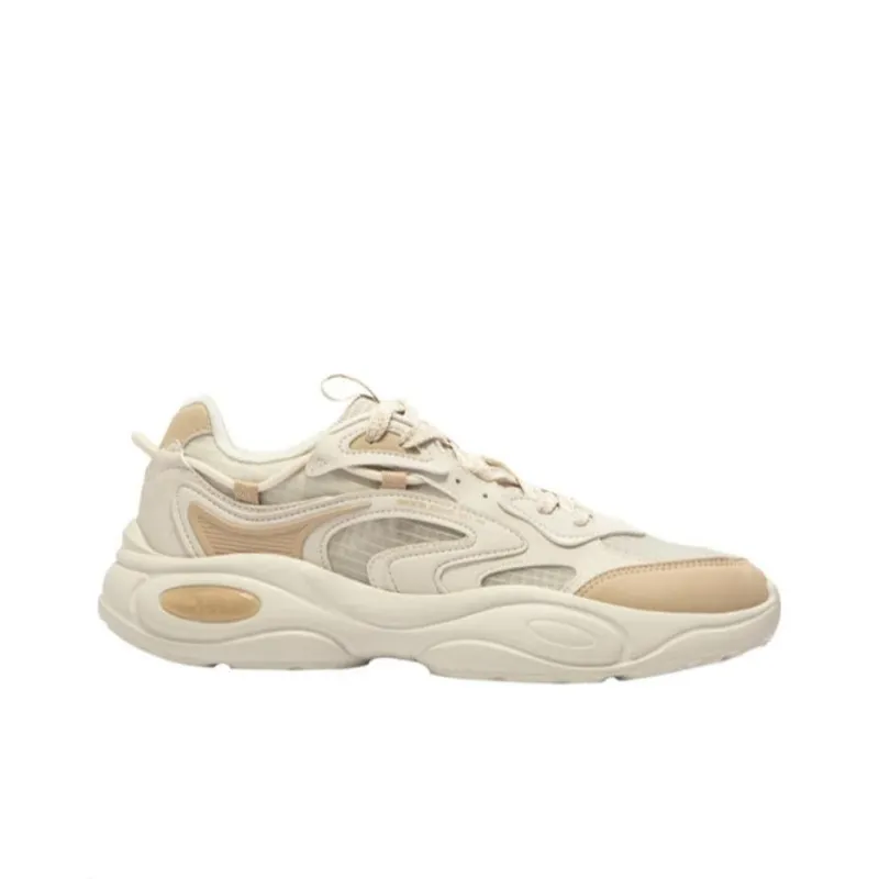361° Cushioning Wear Resistant Low Top Casual Shoes Men's Beige Yellow-1