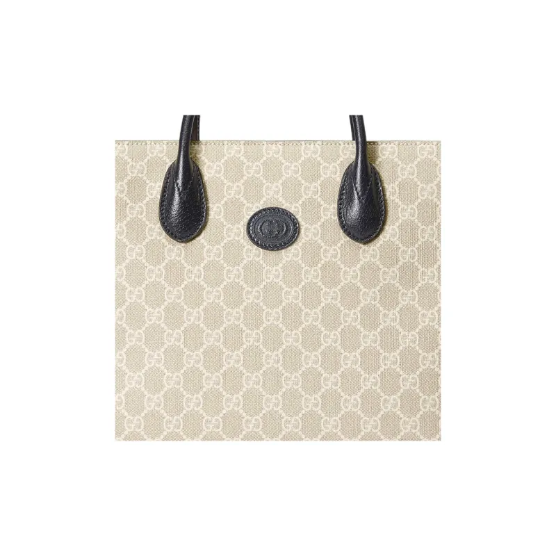 GUCCI Ophidia Canvas With Leather Tote Bag Shopping Bag Shoulder Bag Crossbody Bag Handbag Small Size Men's Beige-7