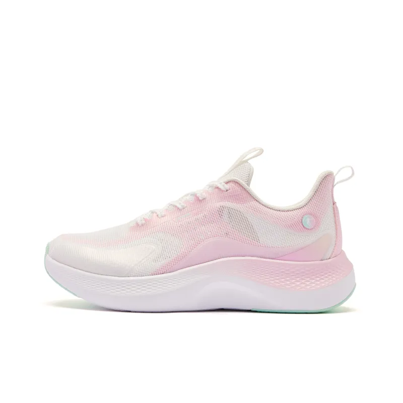 QIAODAN Joy Bullet 2.0 Breathable Lightweight Low-Top Running Shoes Women's Jordan White Chiffon Pink-0