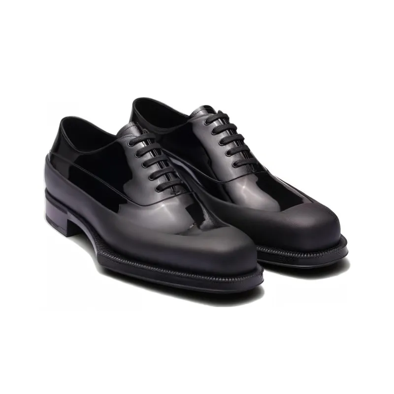PRADA Patent Leather Derby Shoes-2