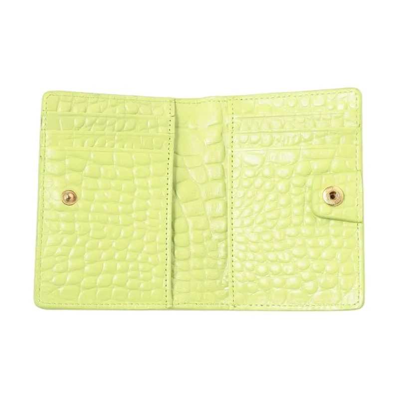 Beams STATUS ANXIETY Collaboration Cow Leather Business Card Holder Women's Lemon-3