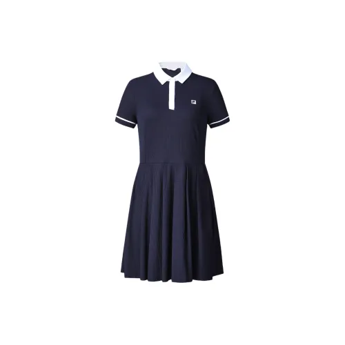FILA SS24 Short Sleeved Dresses Women's Tide Blue