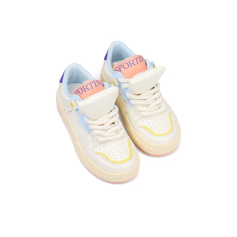 B10CROWN Anti Slip Wear Resistant Low Top Skateboard Shoes Women's Beige-2