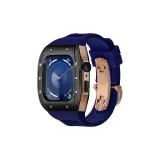 Black Bezel Rose Case, Blue Strap