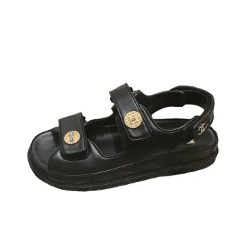 CHANEL Strap Sandals Women's Black