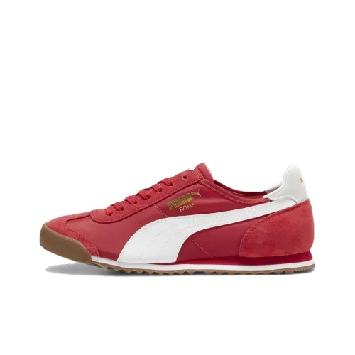 PUMA Roma OG OG Nylon Slip-Resistant Low-Top Casual Shoes Unisex Red White