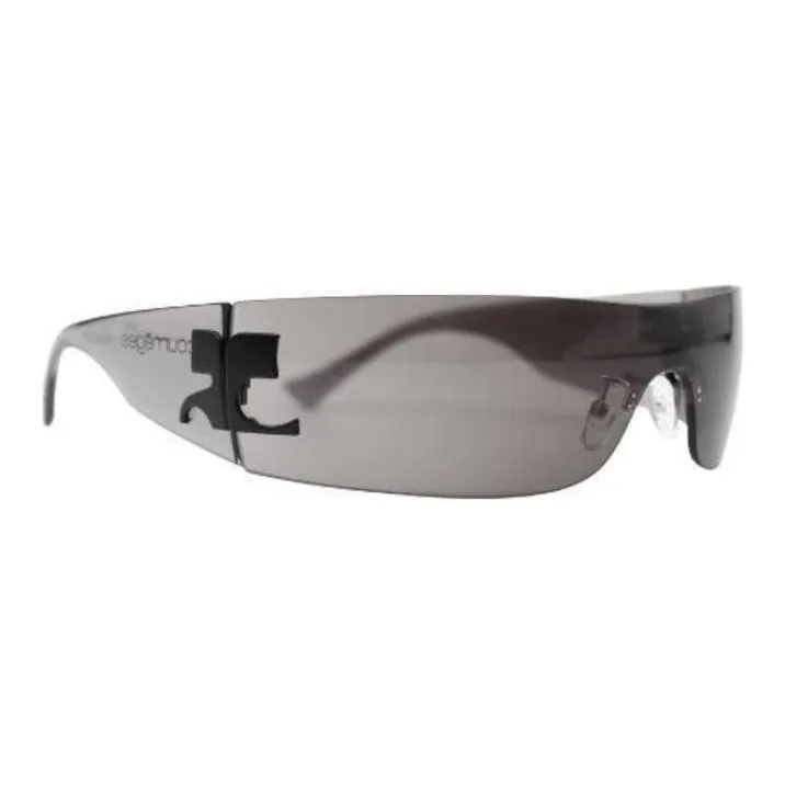 COURREGES Acetate Irregular Shape Sunglasses Unisex Gray-2