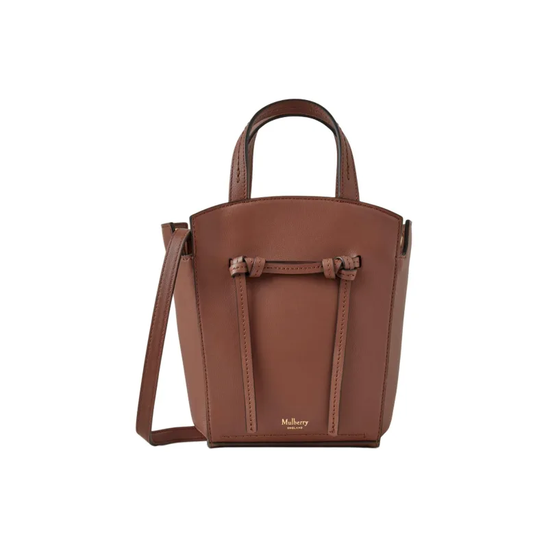 Mulberry Leather Tote Bag, Shopping Bag, Shoulder Bag, Crossbody Bag, Handbag Mini Women's Bright Umber-0
