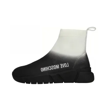 LOVE MOSCHINO Slip Resistant High Top Sports Casual Shoes Women's White Black