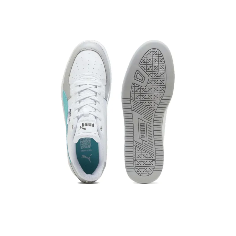 PUMA Mercedes AMG PETRONAS Caven 2.0 Anti Slip Wear Resistant Low Top Skateboard Shoes Unisex Gray White Blue-3