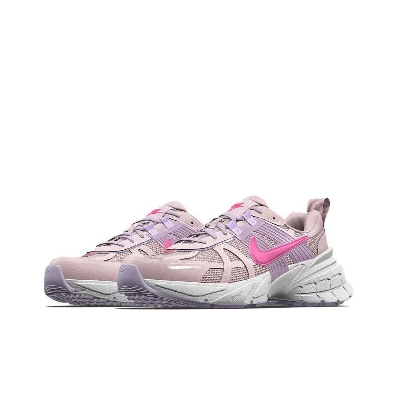 Nike V2K Run Cushioning Wear Resistant Low Top Training Running Shoes Unisex Pink-2