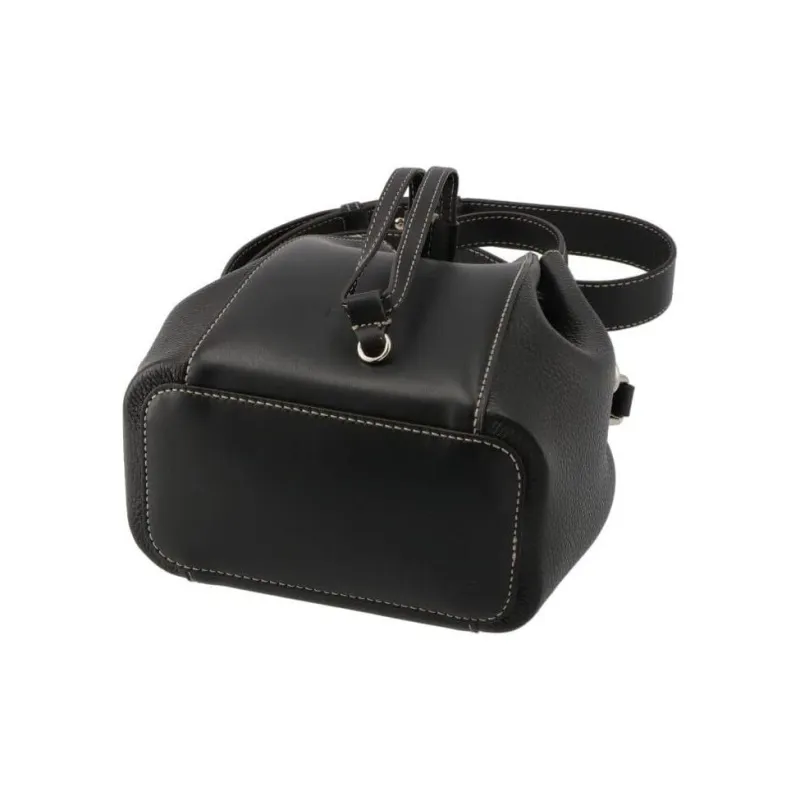 Furla Miastella Leather Bucket Bag Handbag Shoulder Bag Mini Women's Black-2