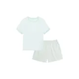 [Short-Sleeved Shorts]Blue Green-Women's
